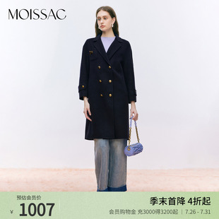 学院风羊毛大衣外套女 MOISSAC摩萨克冬全绵羊毛优雅法式