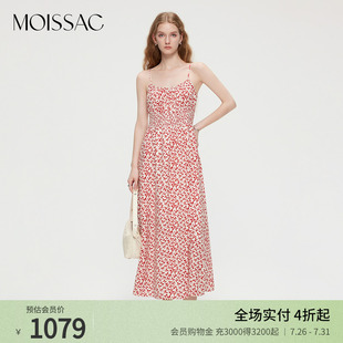 精致度假風(fēng)蝴蝶結(jié)碎花高腰吊帶長(zhǎng)款 摩薩克2025夏新款 連衣裙女