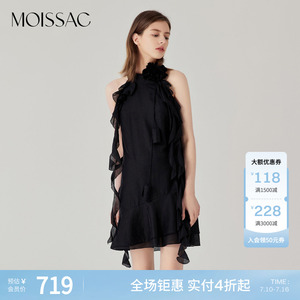 商场同款 摩萨克夏莱赛尔天丝法式无袖背心长款连衣裙女