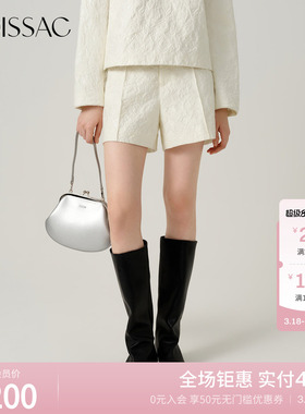 MOISSAC摩萨克 冬棉A型中高腰国风复古新中式立体提花短裤女