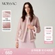 MOISSAC摩萨克冬绒毛绵羊毛复古摩登机车风拼接外套上衣女