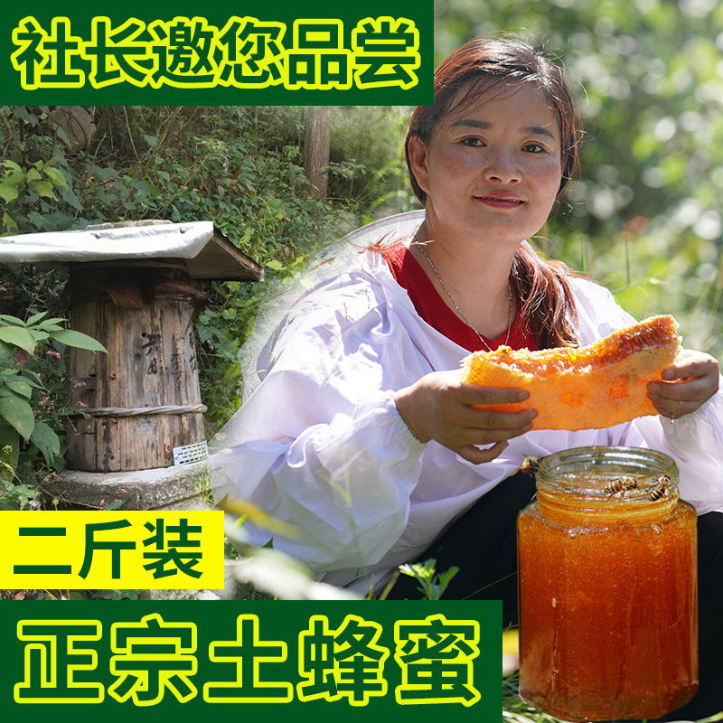 正宗土蜂蜜天然原蜜深山农家自产结晶蜜纯正百花蜜峰蜜正品无添加