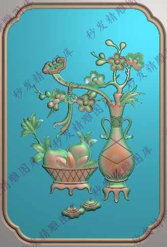 梅花如意花瓶精雕图jdp桃子马蹄沙发大床靠背边板电视柜茶台门板
