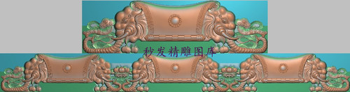 新款精雕图大奔大象沙发床椅脑灰度图浮雕图象头如意桃子寿桃靠头