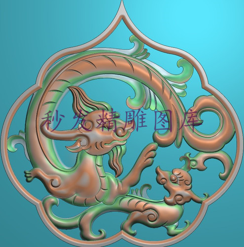 新款精雕图jdp洋花子母龙餐椅靠背灰度图浮雕图圈椅草龙背板门板