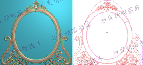 新中式洋花草花梅花精雕图jdp梳妆台镜框浮雕雕刻图939x862深7mm