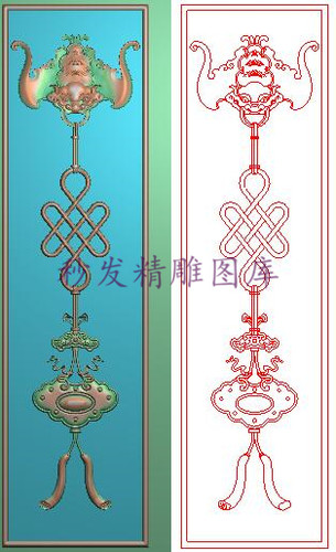 精雕图灰度图浮雕蝙蝠吊中国结如意餐椅背板沙发边板门板竖98x362