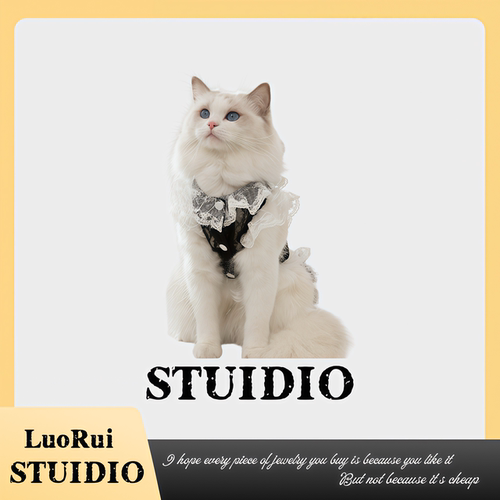 STUIDIO猫犬蕾丝公主裙牵引背心