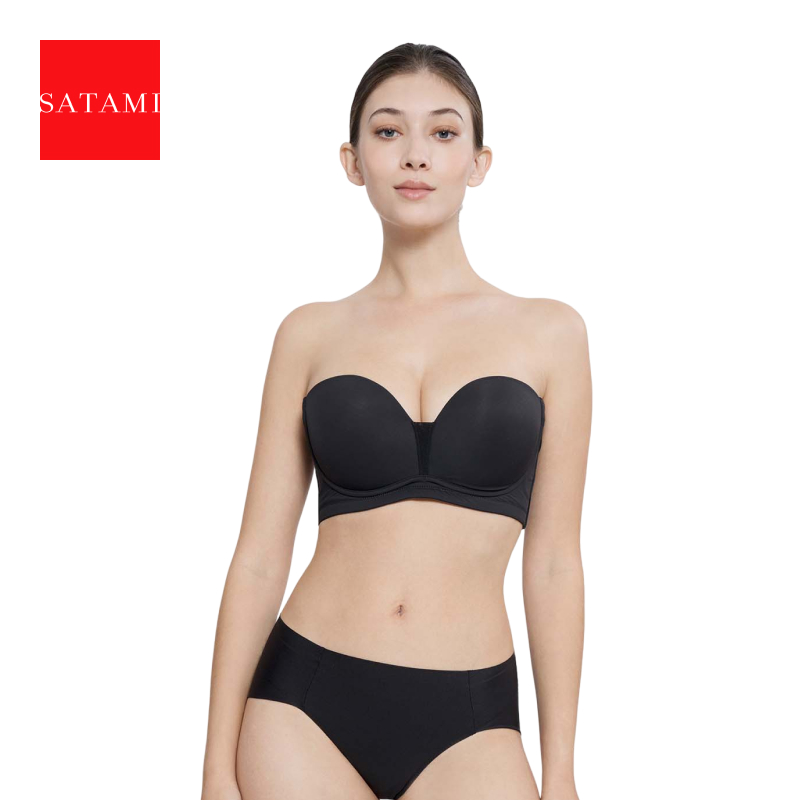 简约大胸显瘦无肩带聚拢文胸