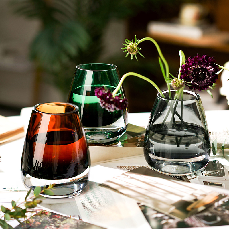 简约创意迷你小花瓶水晶玻璃水培插花装饰mini摆件客厅餐桌香薰瓶