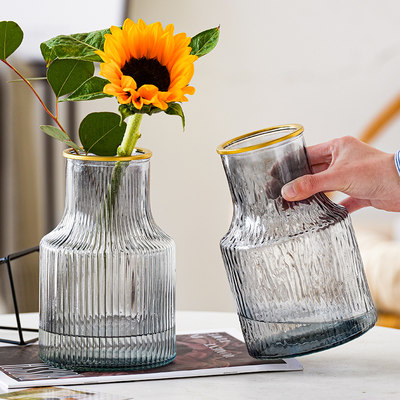 网红花瓶摆件客厅玻璃透明插花北欧ins风水培养鲜花小众餐桌装饰