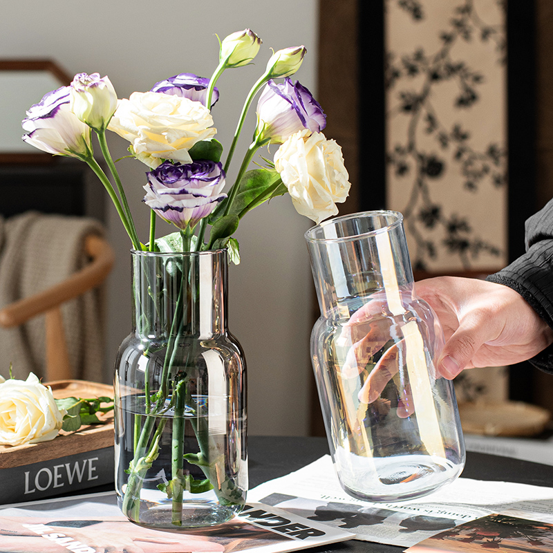 轻奢高级感玻璃花瓶水培餐桌摆件