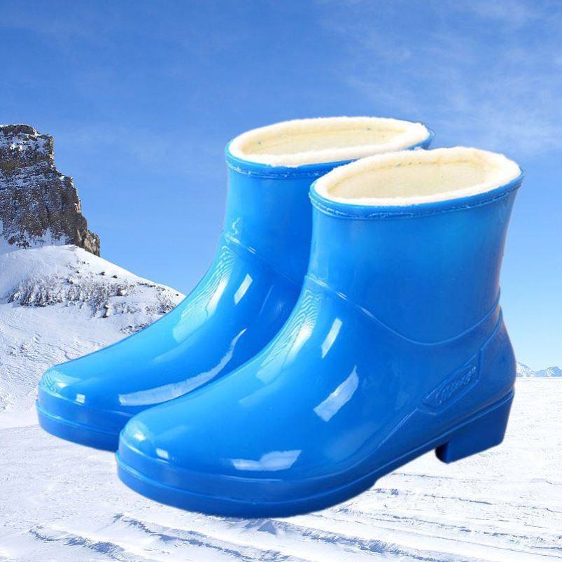 雨鞋女加棉短筒中筒保暖加绒女士水鞋防滑女生水胶鞋水靴雨靴女