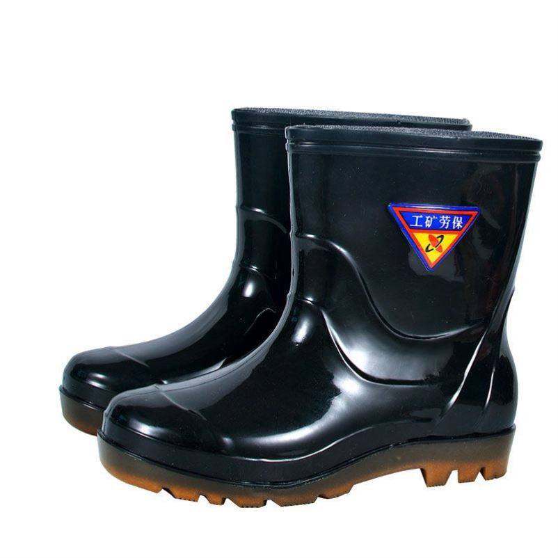 高筒牛筋底雨鞋男女保暖耐酸碱中筒加厚雨靴防滑劳保洗车水靴工地