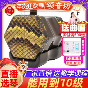 颂音坊二胡乐器旗舰店正品厂家直销专业演奏级初学者黑檀二胡苏州