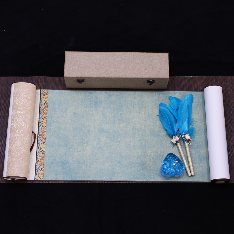 签名卷轴商务签到本年会会议寿宴婚礼活动嘉宾签到簿签名册中式