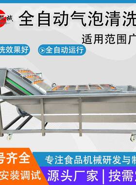商用全自动豆角气泡清洗机果蔬鼓泡喷淋清洗设备萝卜去泥清洗