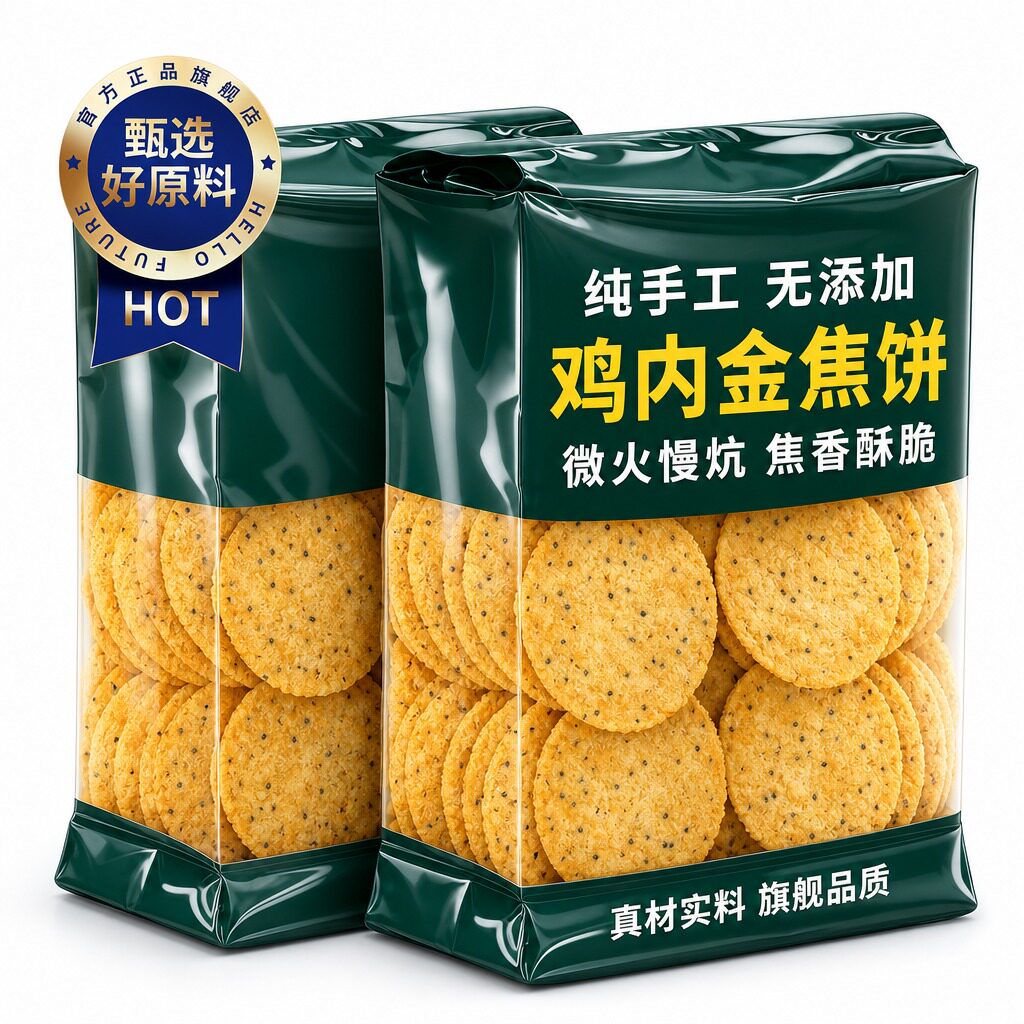 【老字号】鸡内金焦饼河南特产山药茯苓无添加纯手工芝麻焦饼焦馍图片