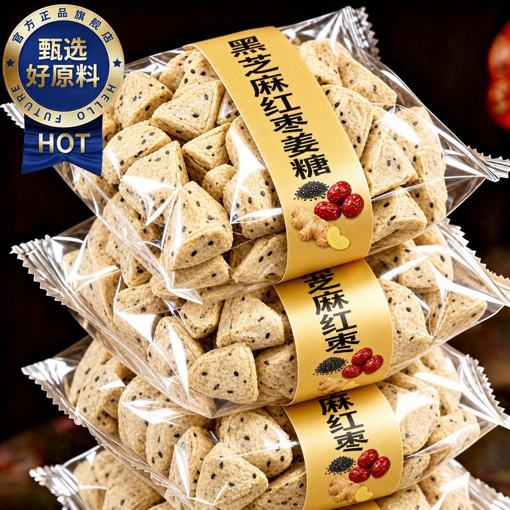 黑芝麻红枣姜糖正宗怀旧原味姜糖手工老式零食无添加剂官方旗舰店 - 实物图