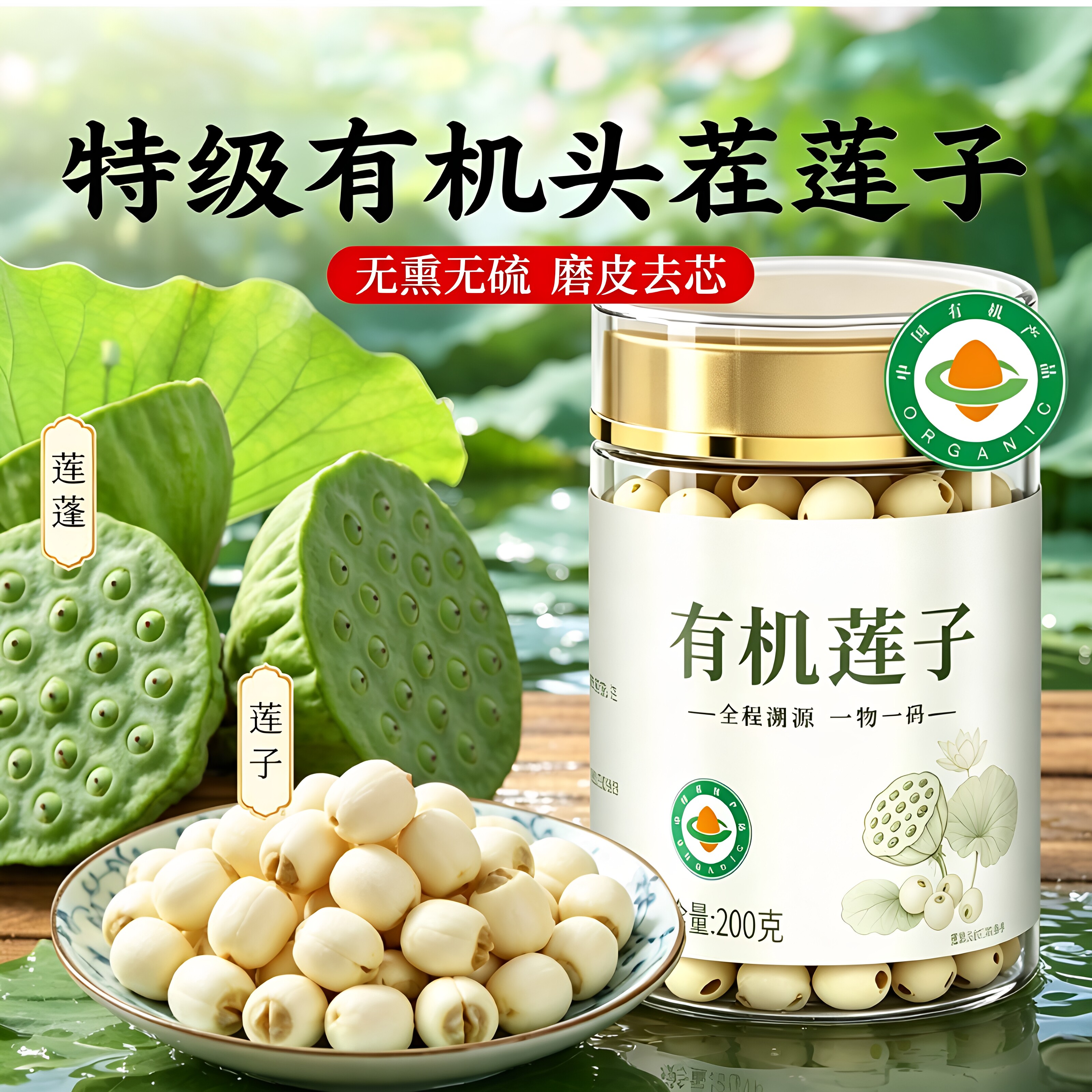 湖南湘潭！新货莲子干货去芯干货500g特级莲子正品官方旗舰店百合
