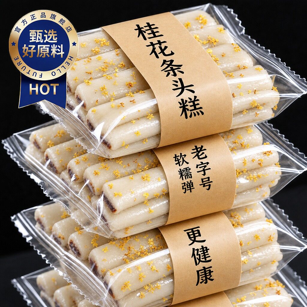 【老字号】桂花条头糕上海特产红豆青团糯叽叽麻薯网红小吃零食