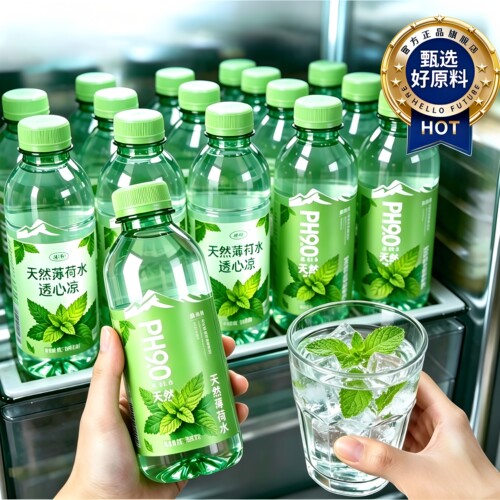 中国央妈推推荐薄荷水官方旗舰店正品竹叶薄荷矿泉水薄荷果汁饮料
