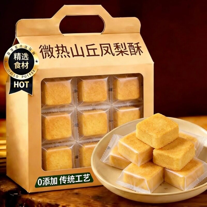 正宗微热山丘凤梨酥早餐代餐台湾原装进口铁盒子凤梨酥官方旗舰店