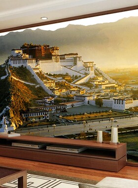 3d藏式布达拉宫壁纸客厅电视背景墙纸办公室会议民族风景特色壁画
