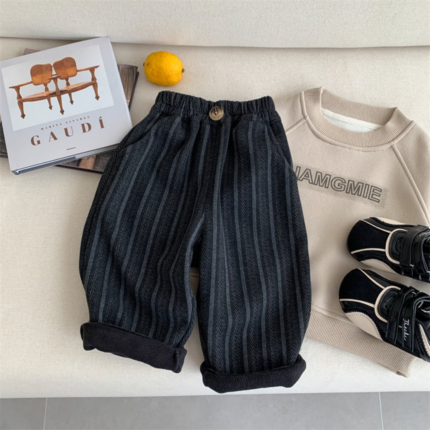 男童一体绒呢子裤2025冬季儿童韩系保暖休闲裤男宝宝条纹加绒长裤,童装/婴儿装/亲子装,运动裤卫裤,淘宝优惠券,粉丝福利购,淘宝优惠卷