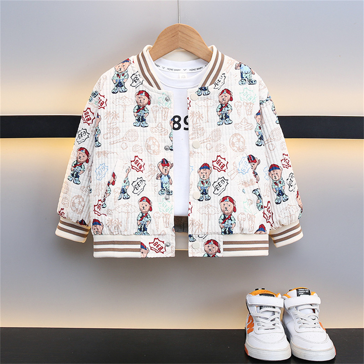 男童棒球服外套春秋卡通机车上衣