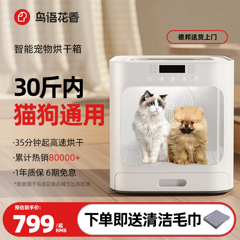 鸟语花香宠物烘干箱全自动洗猫咪狗狗洗澡烘干机家用吹风机吹水机