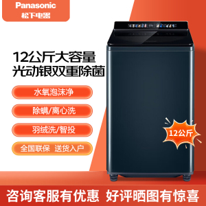 Panasonic/松下 XQB120-U2F1大容量12公斤除菌除螨羽绒洗衣机彩屏