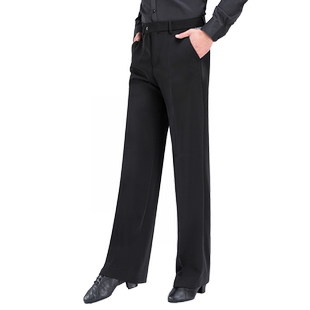 梵尊威舞蹈裤男士拉丁交谊舞裤口袋摩登广场舞裤阔腿国标高腰直筒