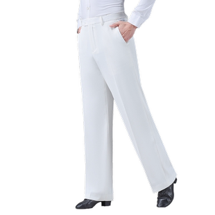 梵尊威新款男士舞蹈裤国标拉丁交谊舞跳舞裤摩登阔腿高腰广场舞裤