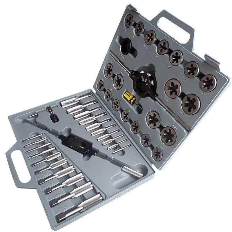 杭工杭刃丝锥板牙套装45pc公制m6-24手用丝攻板牙组合套装110件y