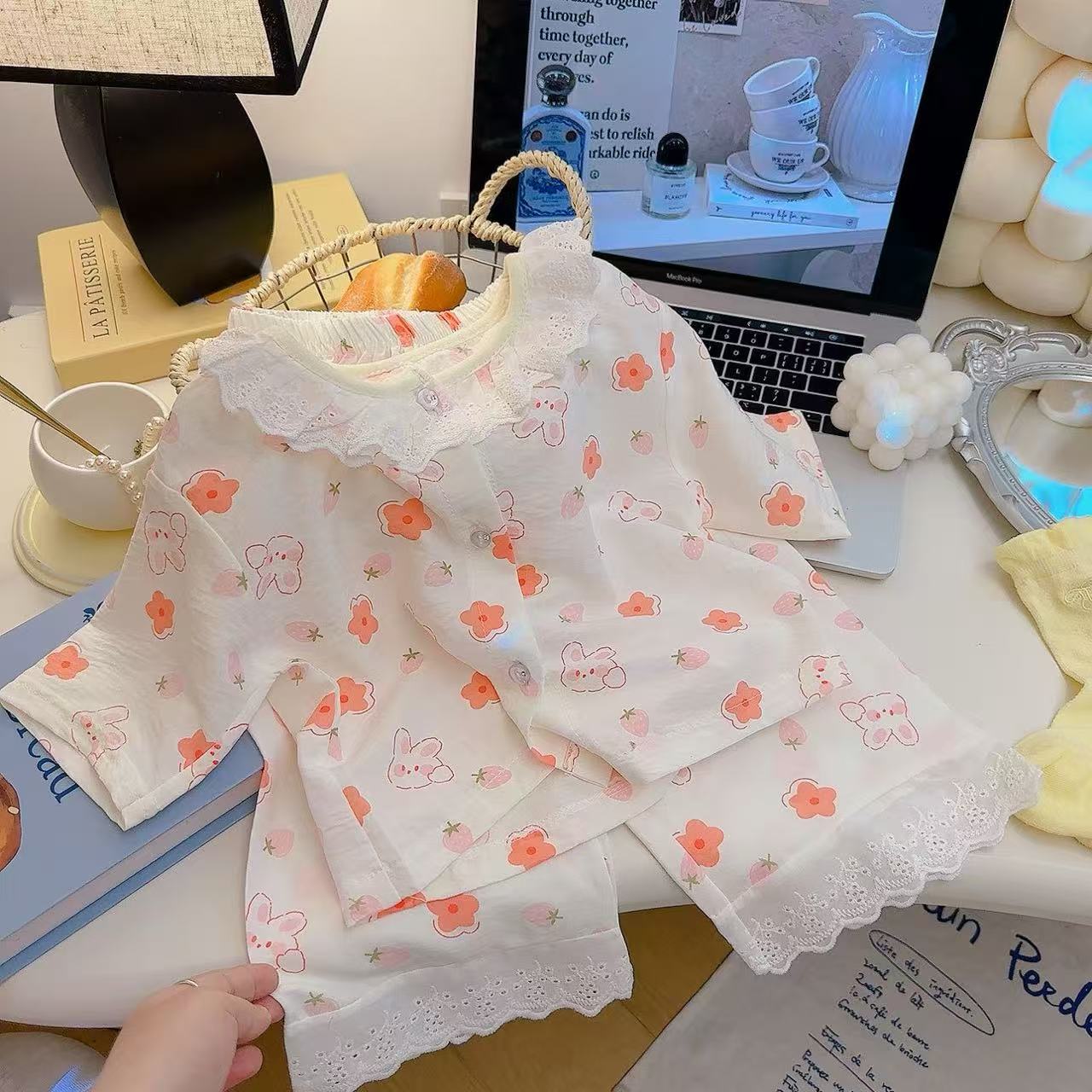 女童睡衣儿童春秋夏长袖薄款家居家居服套装