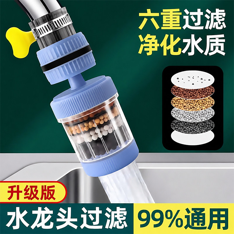 水龙头过滤器延伸通用安装防溅嘴厨房净水神器家用自来水净化花洒