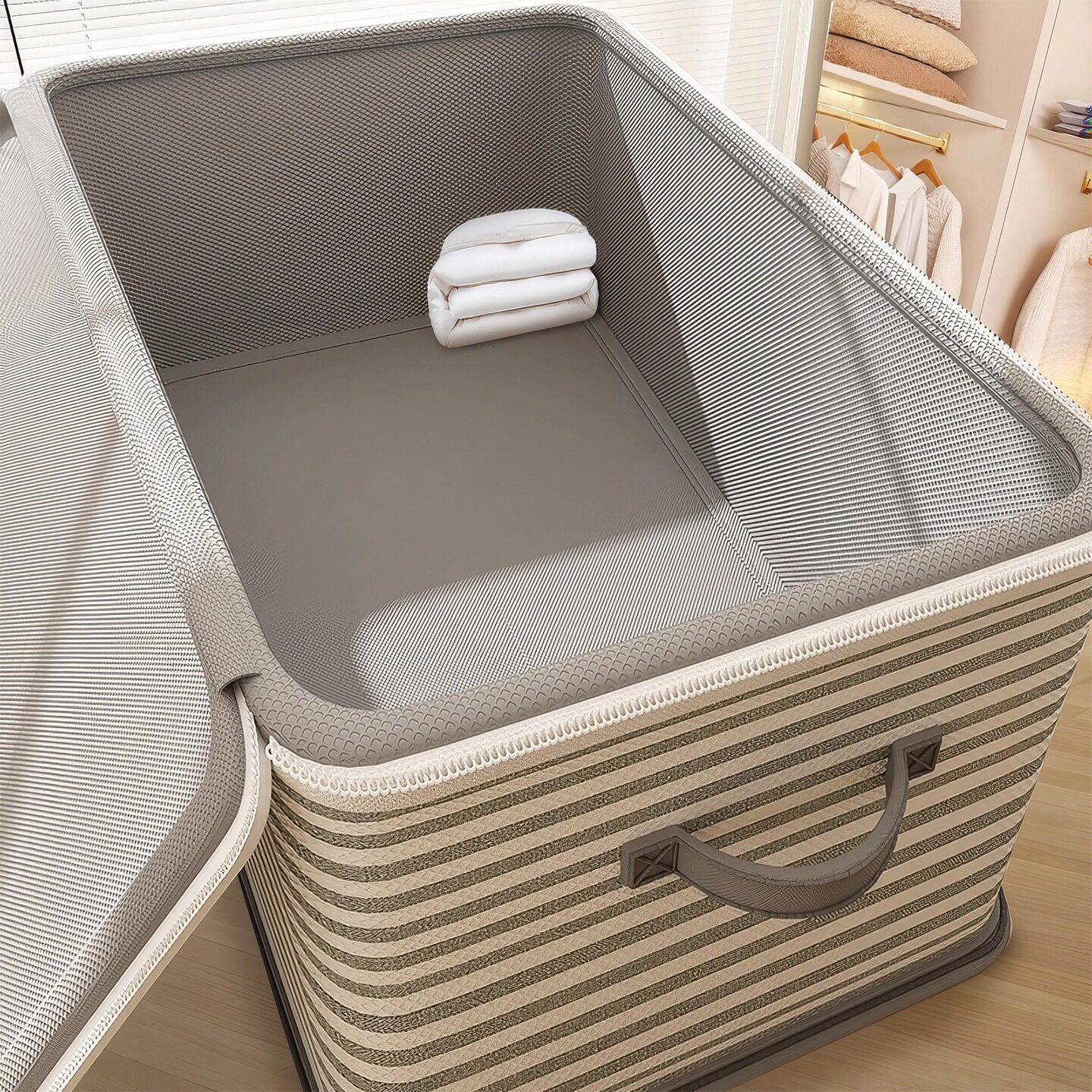 衣服收纳箱家用衣物可折叠整理箱玩具收纳宿舍衣柜被子带盖储物箱