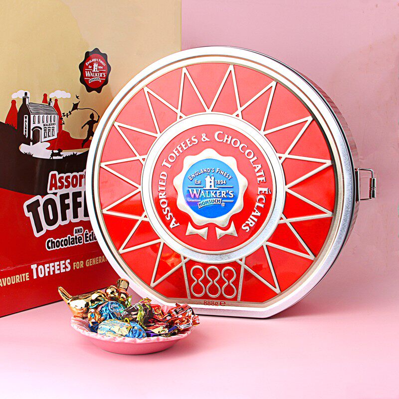 英国进口零食糖果软糖休闲walkers沃尔克斯什锦太妃糖礼盒装888g