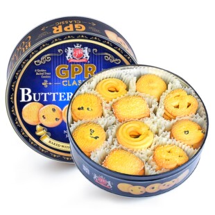 马来西亚原装 340g 进口零食休闲礼品GPR黄油曲奇饼干礼盒装 铁盒装