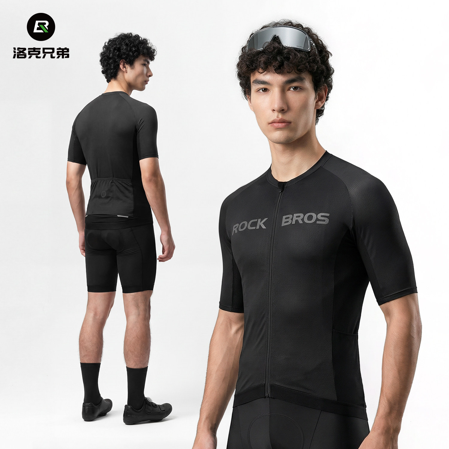 洛克兄弟骑行服套装夏季短袖上衣短裤男士山地车公路自行车运动服