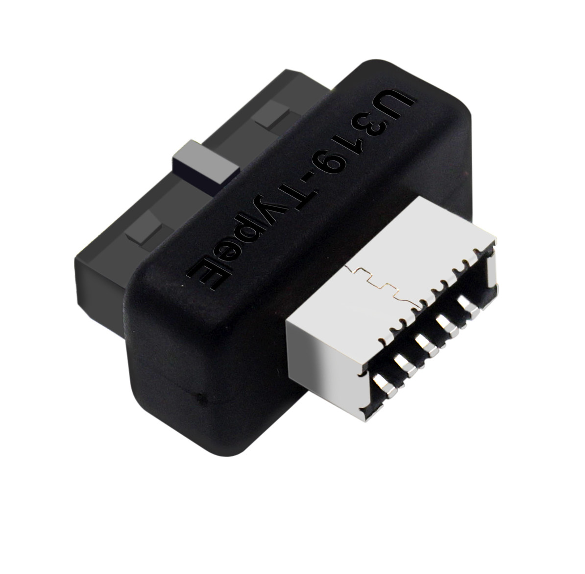 THE MOTHERBOARD USB3.0 19PIN TO TYPE-E ADAPTER CHASSIS HAS A ONE-PIECE TYPE C PLUG-IN PORT ON THE FRONT