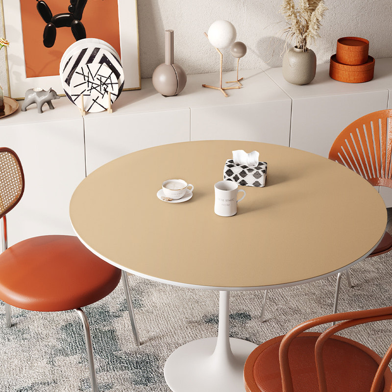 尚选 日系圆桌桌布防水防油免洗茶几桌餐桌布高级感防烫硅胶桌垫