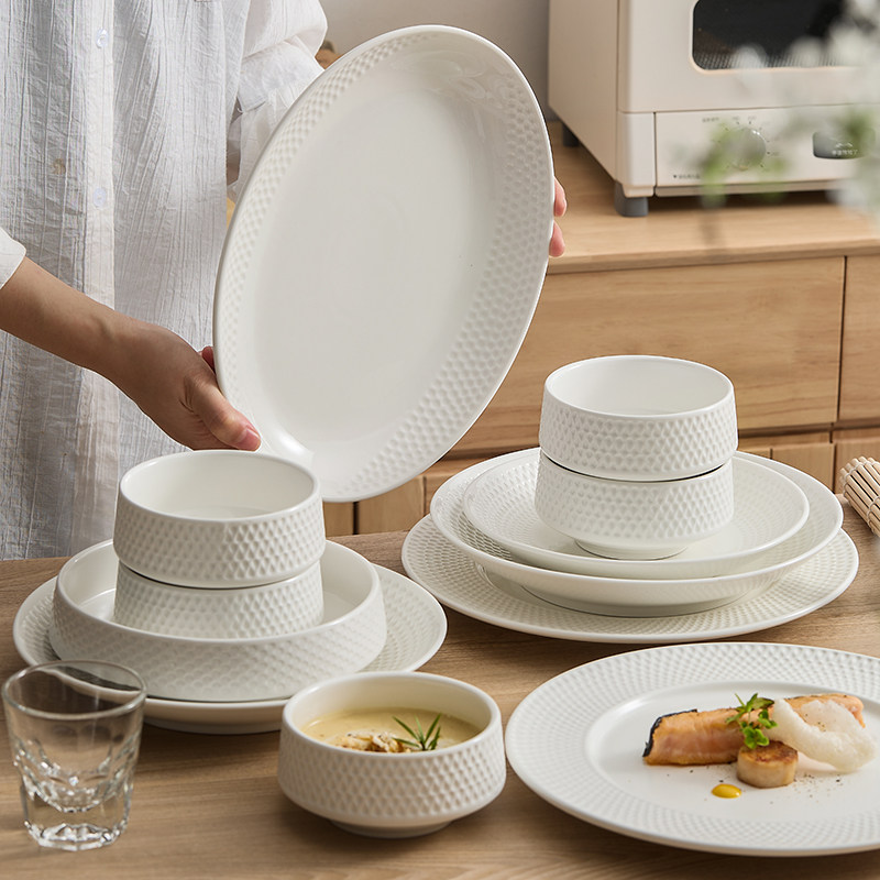 碗碟套装家用日式盘子盘子简约白色碗具汤碗饭碗筷高颜值餐具套组,3C数码配件,USB多功能数码宝,淘宝优惠券,粉丝福利购,淘宝优惠卷
