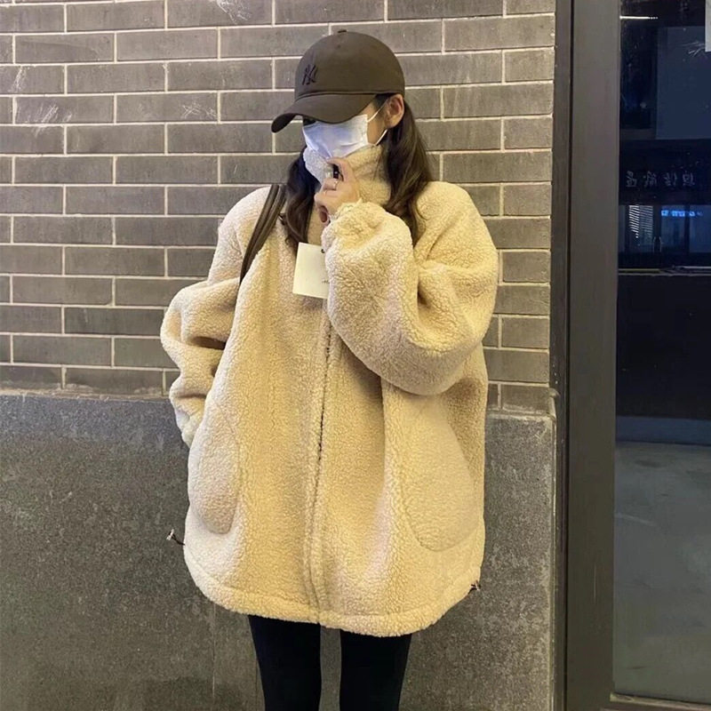 棒球服仿羊羔毛外套女秋