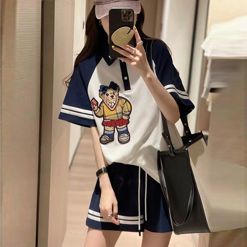 学院风卡通小熊休闲运动