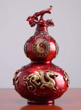 黄铜八卦葫芦摆件四神兽空心开盖客厅玄关办公室装饰品乔迁开业礼