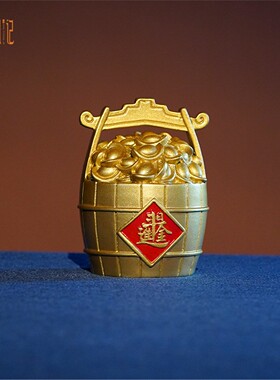 箐铜记《第一桶金》铜摆件家居装饰品客厅玄关办公室书桌日进斗金