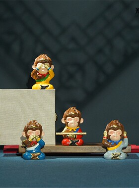 箐铜记《悟空》黄铜摆件家居装饰品客厅玄关办公室书桌送朋友礼品