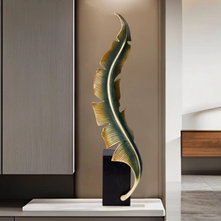 黄铜安居乐业招财叶子摆件蒸蒸日上创意现代客厅入户玄关装饰品